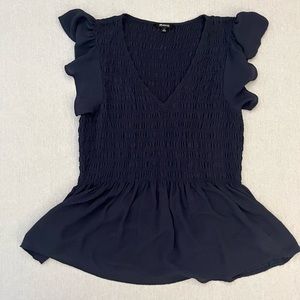 Madewell Smocked Flutter Sleeve Blouse